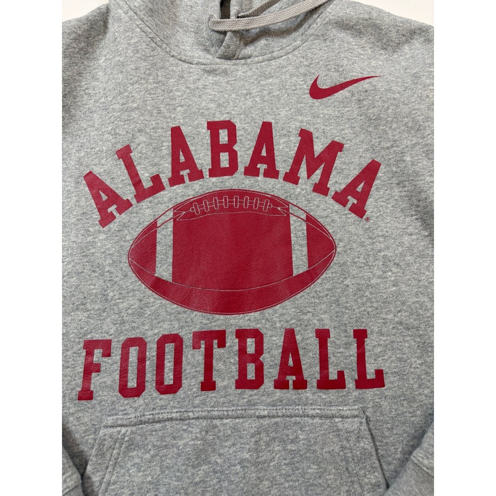 Nike Alabama Football Hoodie Mens Medium Gray Crimson Tide Pullover Sweatshirt